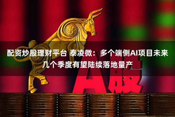 配资炒股理财平台 泰凌微：多个端侧AI项目未来几个季度有望陆续落地量产